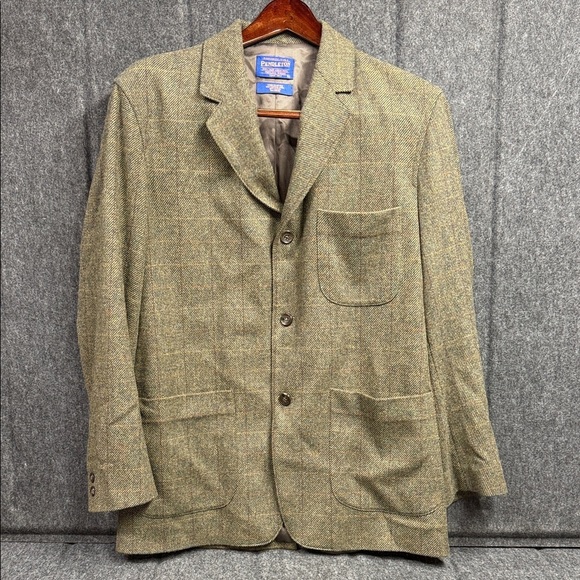 Pendleton Other - Pendleton Houndstooth Olive Tweed Blazer